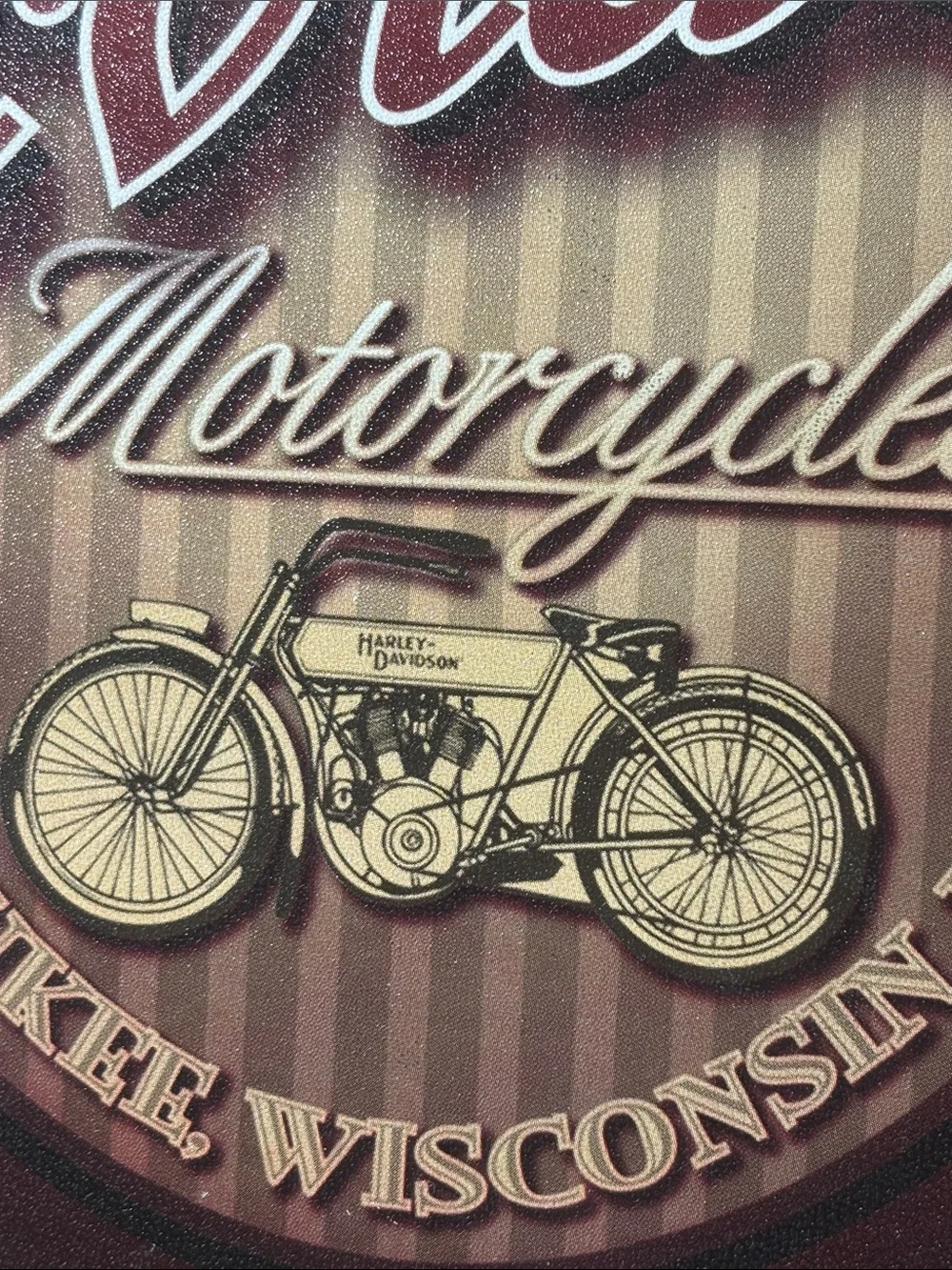 Harley-Davidson Premium Motorcycles Round Metal Bar Tray - Milwaukee Wisconsin